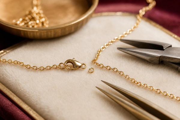 Gold chain and fine jewelry for professional chain, clasp and earring repair