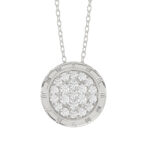 LADIES PENDANT WITH CHAIN 0.20CT ROUND DIAMOND 14K WHITE GOLD