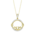 LADIES PENDANT WITH CHAIN 0.25CT ROUND DIAMOND 14K YELLOW GOLD