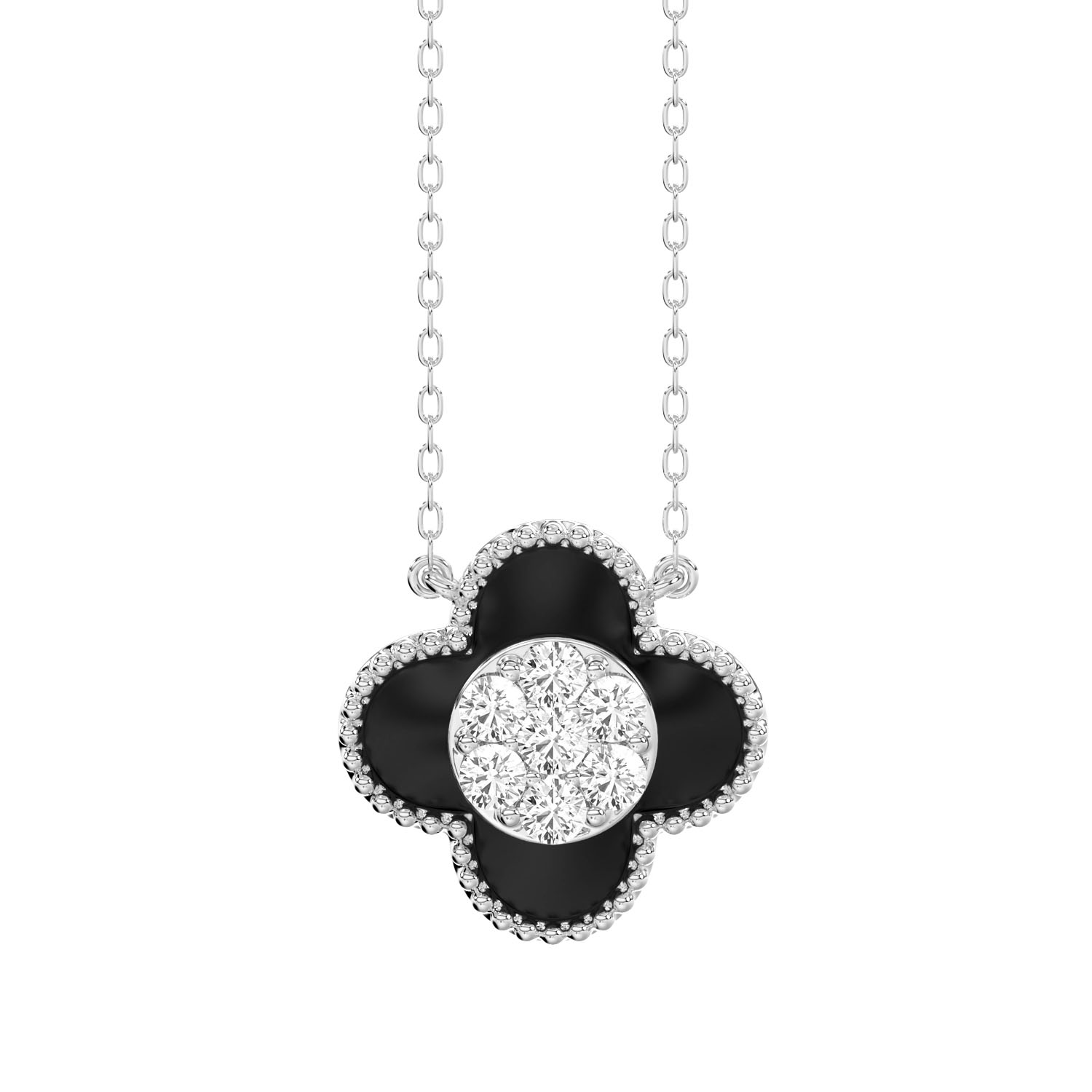 LADIES PENDANT WITH CHAIN 0.25CT ROUND DIAMOND 14K WHITE GOLD 1 LADIES PENDANT WITH CHAIN 0.25CT ROUND DIAMOND 14K WHITE GOLD - Image 1