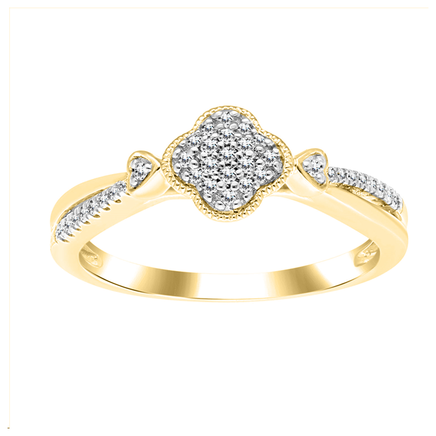 LADIES RING 0.15CT ROUND DIAMOND 14K YELLOW GOLD 1 LADIES RING 0.15CT ROUND DIAMOND 14K YELLOW GOLD - Image 1
