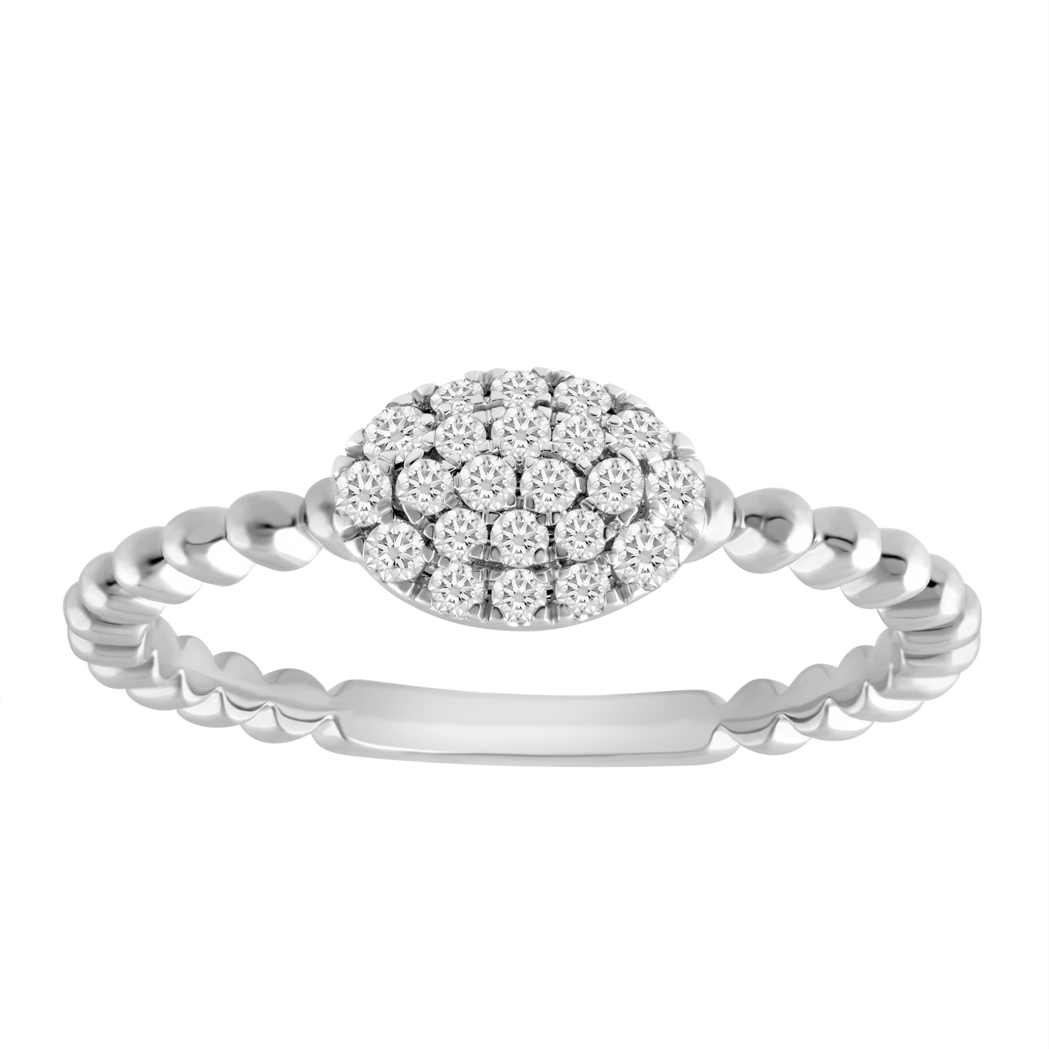 LADIES RING 0.20CT ROUND DIAMOND 14K WHITE GOLD 1 LADIES RING 0.20CT ROUND DIAMOND 14K WHITE GOLD - Image 1