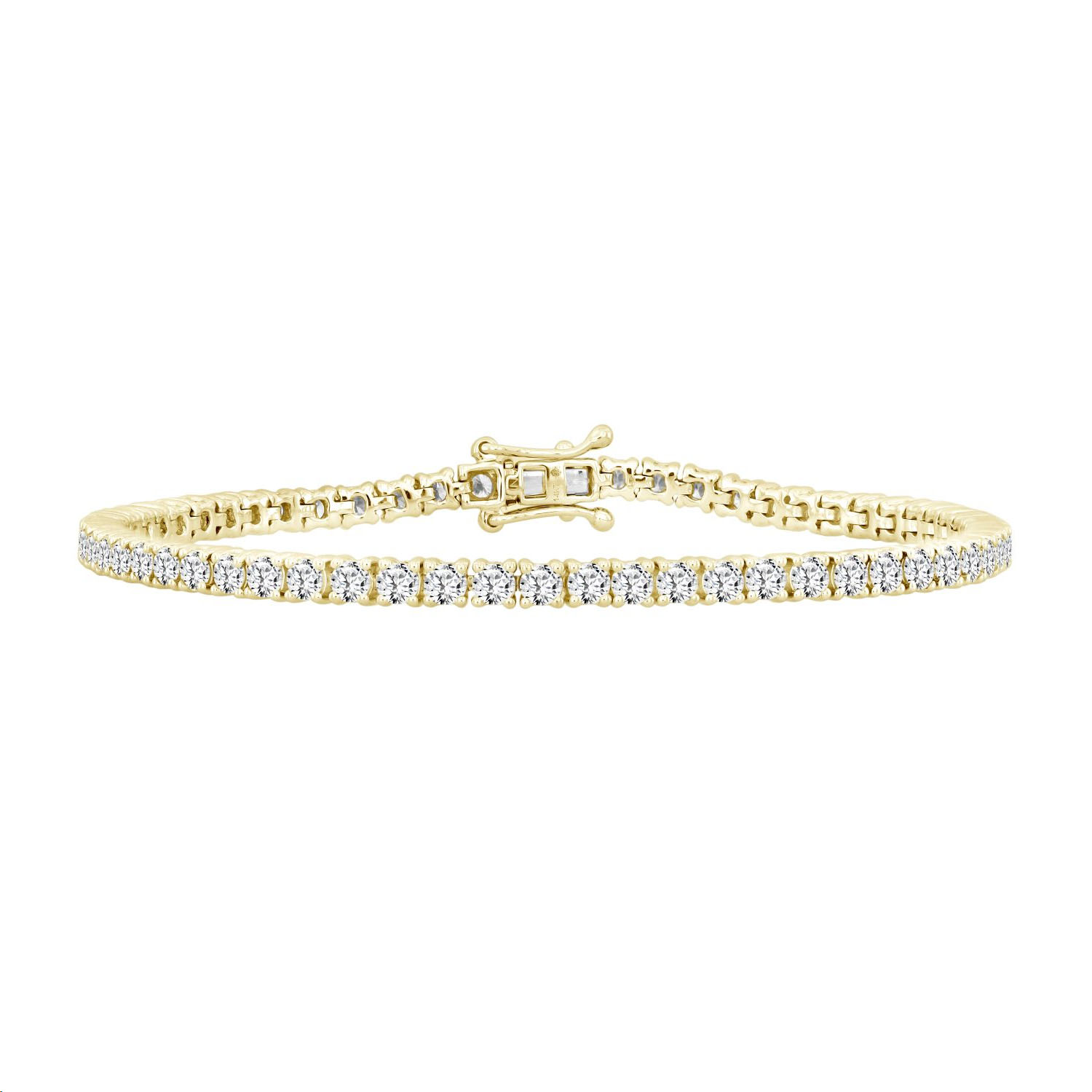 LADIES TENNIS BRACELET 2.00CT ROUND DIAMOND 14K YELLOW GOLD 1 LADIES TENNIS BRACELET 2.00CT ROUND DIAMOND 14K YELLOW GOLD - Image 1