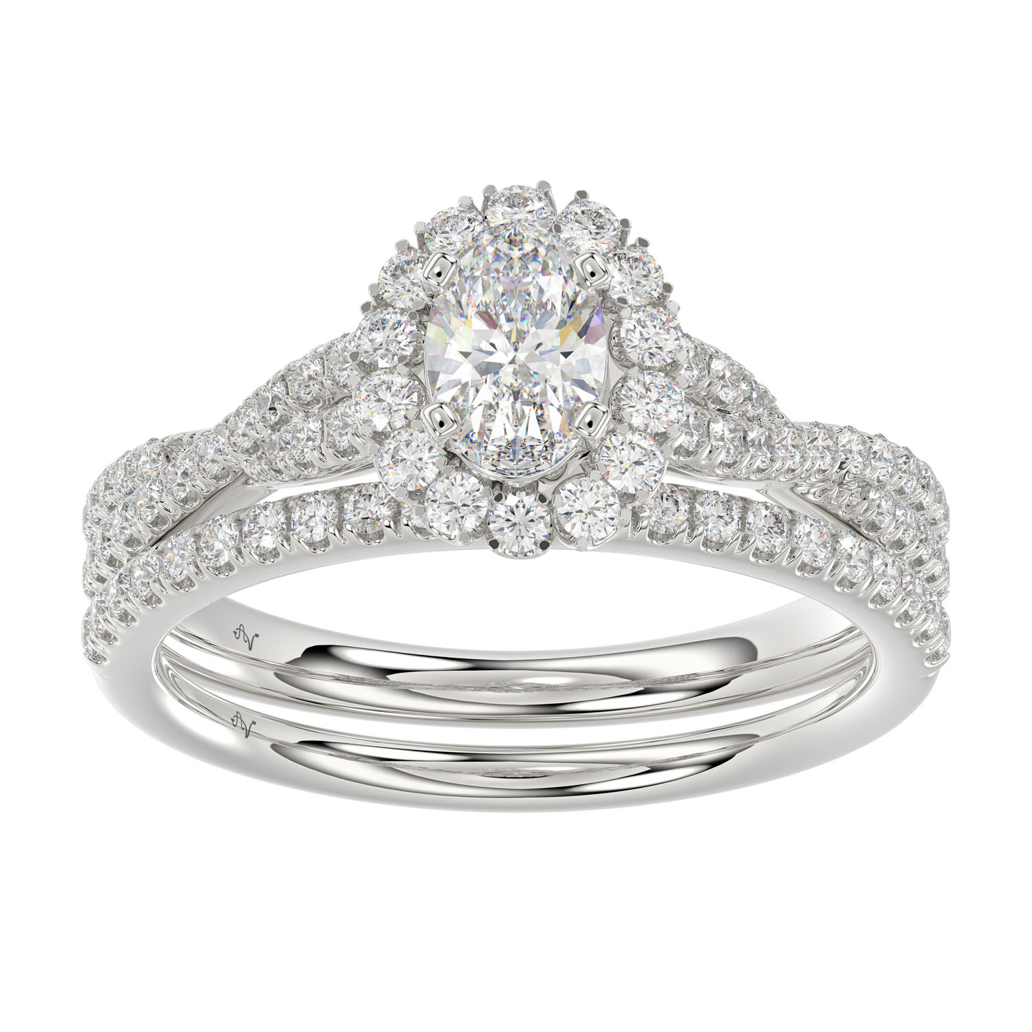 LADIES BRIDAL SET 1.10CT ROUND DIAMOND 14K WHITE GOLD (SI QUALITY) 1 LADIES BRIDAL SET 1.10CT ROUND DIAMOND 14K WHITE GOLD (SI QUALITY) - Image 1