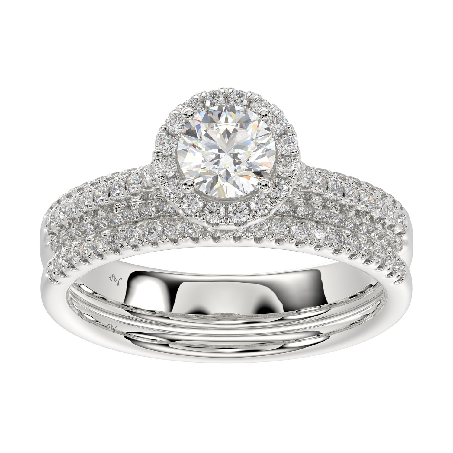 LADIES BRIDAL SET 1.33CT ROUND DIAMOND 14K WHITE GOLD (SI QUALITY) 1 LADIES BRIDAL SET 1.33CT ROUND DIAMOND 14K WHITE GOLD (SI QUALITY) - Image 1