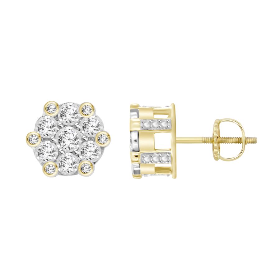 LADIES EARRINGS 0.15CT ROUND DIAMOND 10K YELLOW GOLD 1 LADIES EARRINGS 0.15CT ROUND DIAMOND 10K YELLOW GOLD - Image 1