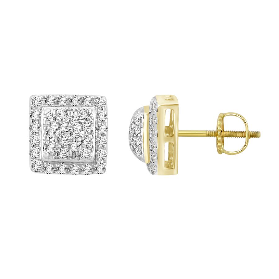 LADIES STUD EARRINGS 0.15CT ROUND DIAMOND 10K YELLOW GOLD 1 LADIES STUD EARRINGS 0.15CT ROUND DIAMOND 10K YELLOW GOLD - Image 1