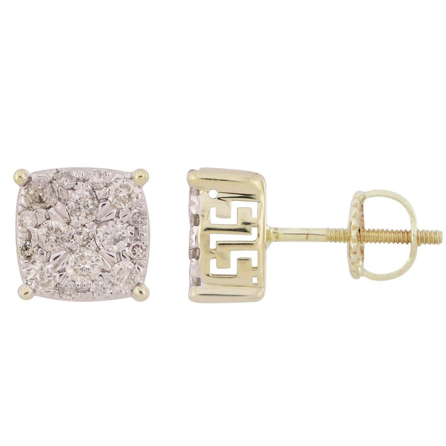 LADIES STUD EARRINGS 0.50CT ROUND DIAMOND 10K YELLOW GOLD 1 LADIES STUD EARRINGS 0.50CT ROUND DIAMOND 10K YELLOW GOLD - Image 1