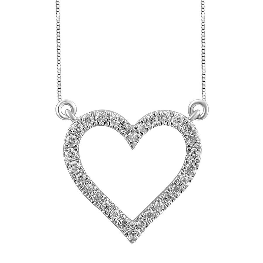 LADIES NECKLACE 0.15CT ROUND DIAMOND 10K WHITE GOLD 1 LADIES NECKLACE 0.15CT ROUND DIAMOND 10K WHITE GOLD - Image 1