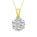 LADIES PENDANT 0.75CT ROUND DIAMOND 14K YELLOW GOLD