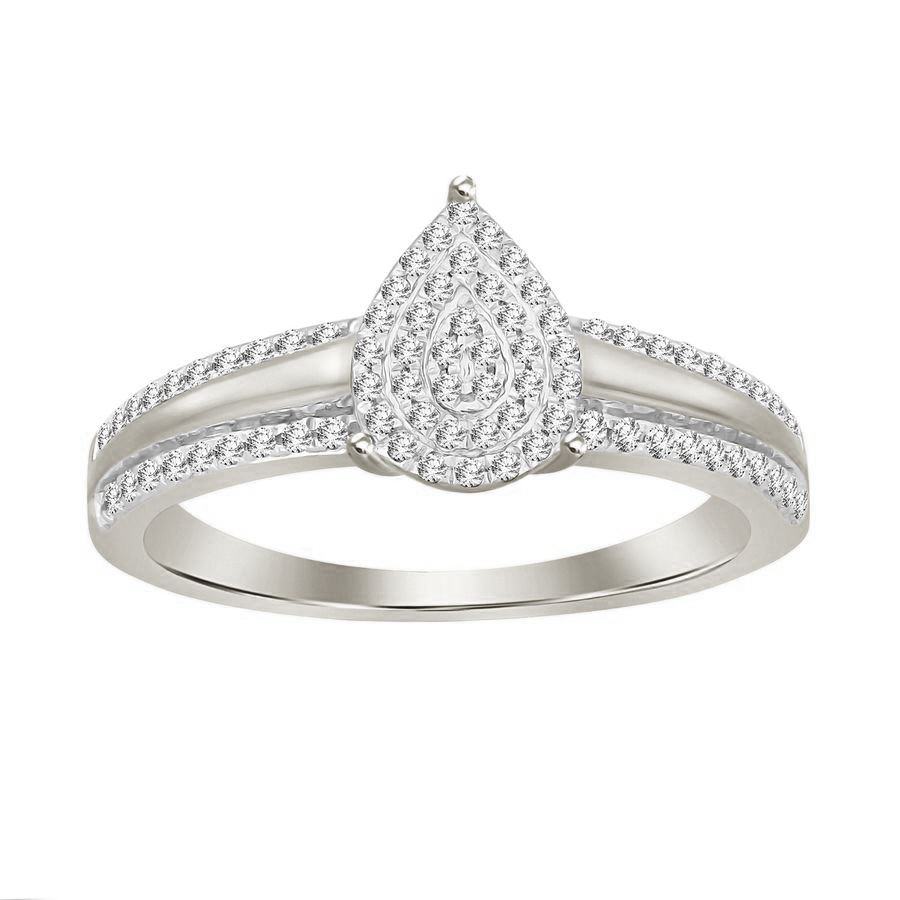 LADIES RING 0.20CT ROUND DIAMOND 10K WHITE GOLD 1 LADIES RING 0.20CT ROUND DIAMOND 10K WHITE GOLD - Image 1
