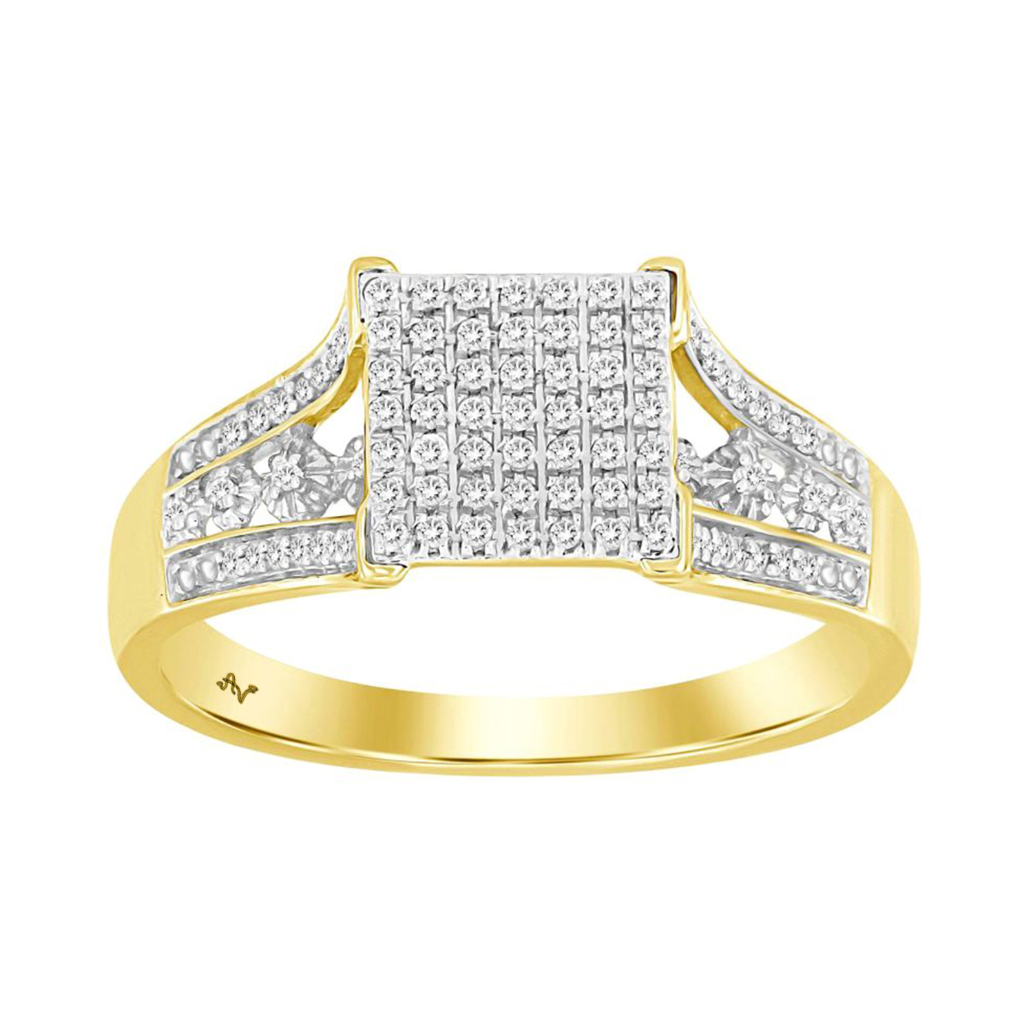 LADIES RING 0.20CT ROUND DIAMOND 10K YELLOW GOLD 1 LADIES RING 0.20CT ROUND DIAMOND 10K YELLOW GOLD - Image 1