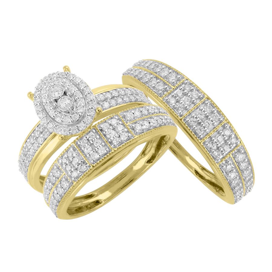 LADIES TRIOS 1.00CT ROUND DIAMOND 10K YELLOW GOLD 1 LADIES TRIOS 1.00CT ROUND DIAMOND 10K YELLOW GOLD - Image 1