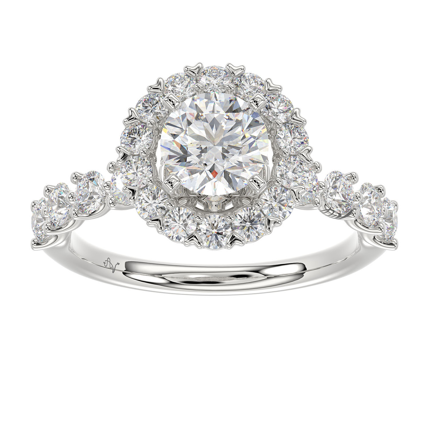 LADIES SEMI MOUNT RING 1.00CT ROUND DIAMOND 14K WHITE GOLD (SI QUALITY) (CENTER STONE 1.00CT ROUND DIAMOND) 1 LADIES SEMI MOUNT RING 1.00CT ROUND DIAMOND 14K WHITE GOLD (SI QUALITY) (CENTER STONE 1.00CT ROUND DIAMOND) - Image 1