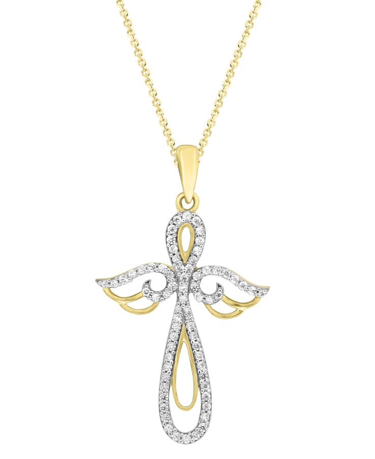 LADIES PENDANT WITH CHAIN 0.35CT ROUND DIAMOND 10K YELLOW GOLD 1 LADIES PENDANT WITH CHAIN 0.35CT ROUND DIAMOND 10K YELLOW GOLD - Image 1