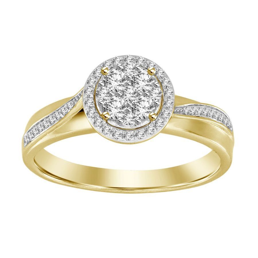 LADIES RING 0.25CT ROUND DIAMOND 10K YELLOW GOLD 1 LADIES RING 0.25CT ROUND DIAMOND 10K YELLOW GOLD - Image 1