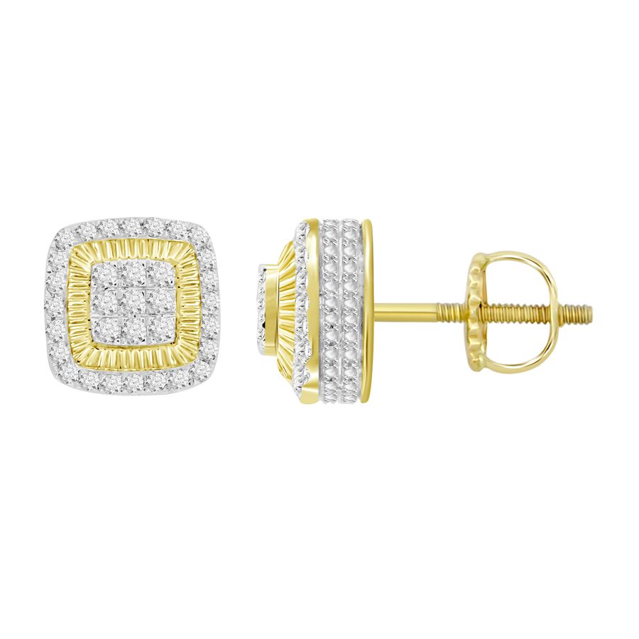 LADIES STUD EARRINGS 0.50CT ROUND DIAMOND 10K YELLOW GOLD 1 LADIES STUD EARRINGS 0.50CT ROUND DIAMOND 10K YELLOW GOLD - Image 1