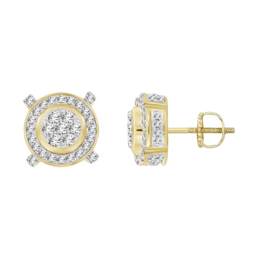 LADIES STUD EARRINGS 0.50CT ROUND DIAMOND 10K YELLOW GOLD 1 LADIES STUD EARRINGS 0.50CT ROUND DIAMOND 10K YELLOW GOLD - Image 1