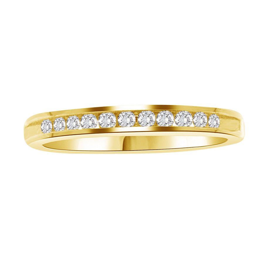 LADIES BAND 0.25CT ROUND DIAMOND 14K YELLOW GOLD (SI QUALITY) 1 LADIES BAND 0.25CT ROUND DIAMOND 14K YELLOW GOLD (SI QUALITY) - Image 1