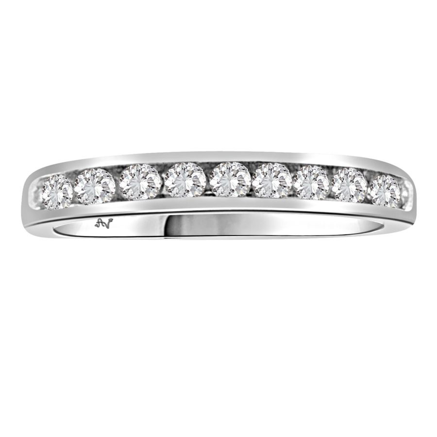 LADIES BAND 0.33CT ROUND DIAMOND 14K WHITE GOLD 1 LADIES BAND 0.33CT ROUND DIAMOND 14K WHITE GOLD - Image 1