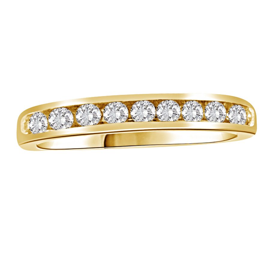 LADIES BAND 0.33CT ROUND DIAMOND 14K YELLOW GOLD 1 LADIES BAND 0.33CT ROUND DIAMOND 14K YELLOW GOLD - Image 1