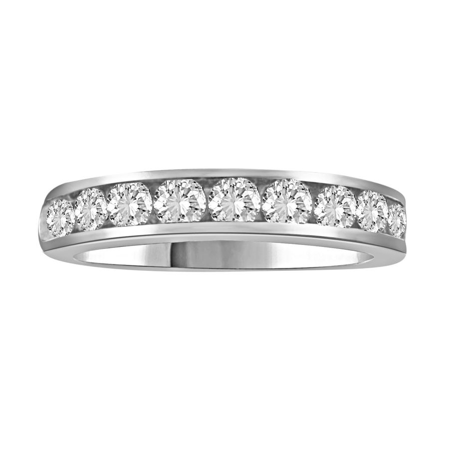 LADIES BAND 1.00CT ROUND DIAMOND 14K WHITE GOLD 1 LADIES BAND 1.00CT ROUND DIAMOND 14K WHITE GOLD - Image 1