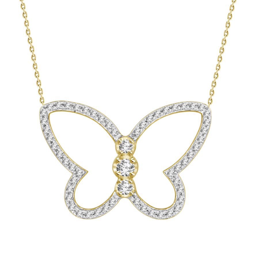 LADIES PENDANT WITH CHAIN 0.20CT ROUND DIAMOND 10K YELLOW GOLD 1 LADIES PENDANT WITH CHAIN 0.20CT ROUND DIAMOND 10K YELLOW GOLD - Image 1