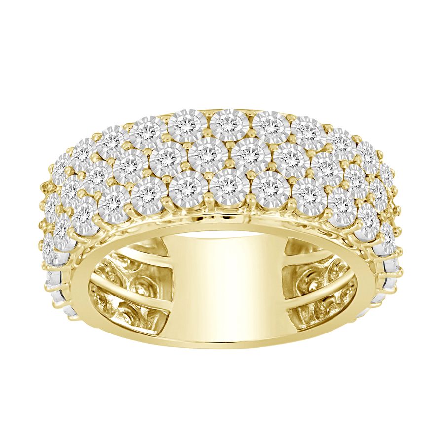 MEN'S BAND 1.50CT ROUND DIAMOND 10K YELLOW GOLD 1 MEN'S BAND 1.50CT ROUND DIAMOND 10K YELLOW GOLD - Image 1