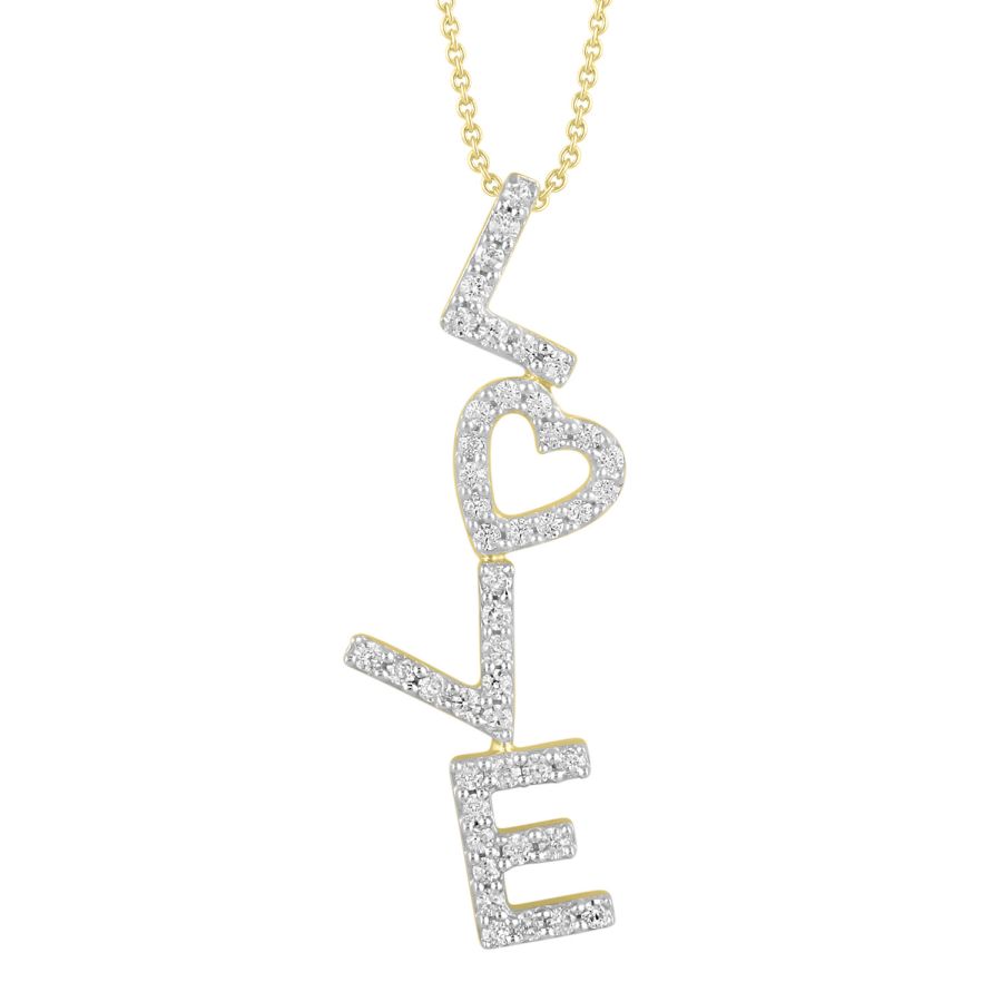 LADIES PENDANT WITH CHAIN 0.20CT ROUND DIAMOND 10K YELLOW GOLD 1 LADIES PENDANT WITH CHAIN 0.20CT ROUND DIAMOND 10K YELLOW GOLD - Image 1