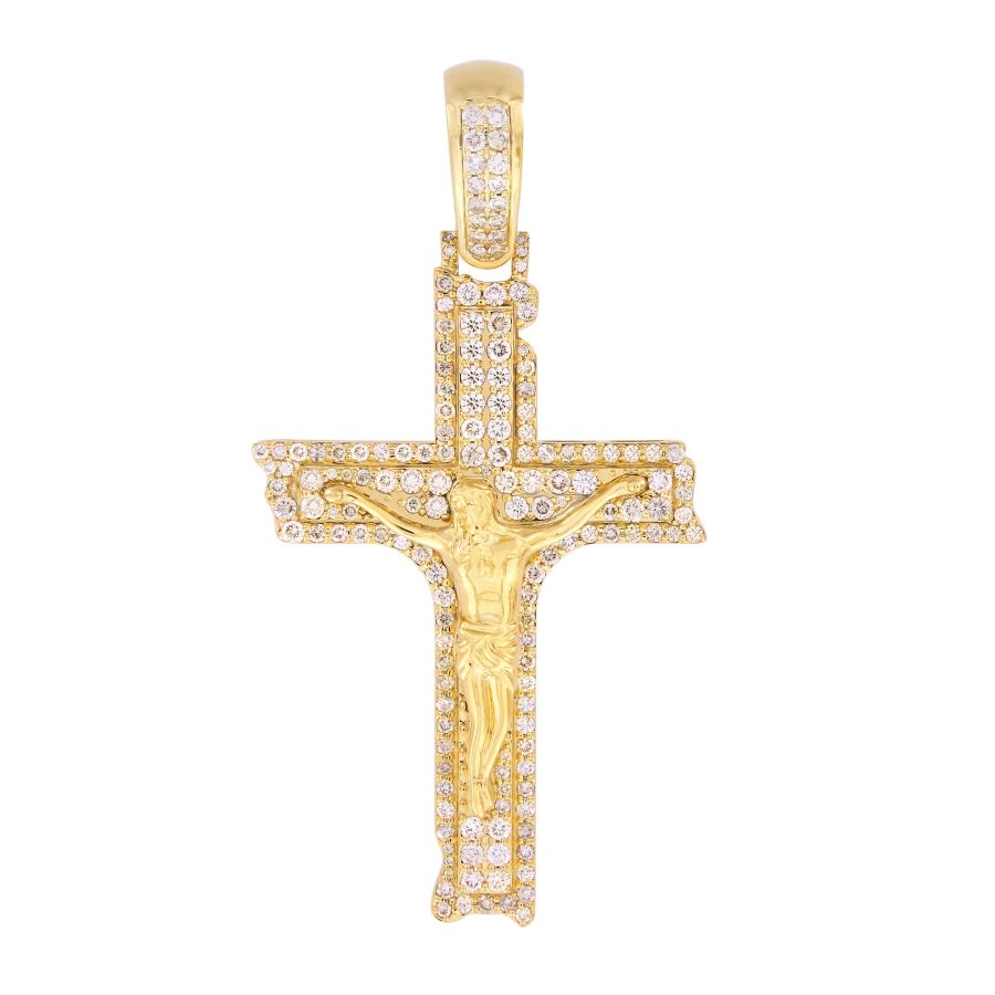 MEN'S CHARM 4.00CT ROUND DIAMOND 14K YELLOW GOLD 1 MEN'S CHARM 4.00CT ROUND DIAMOND 14K YELLOW GOLD - Image 1