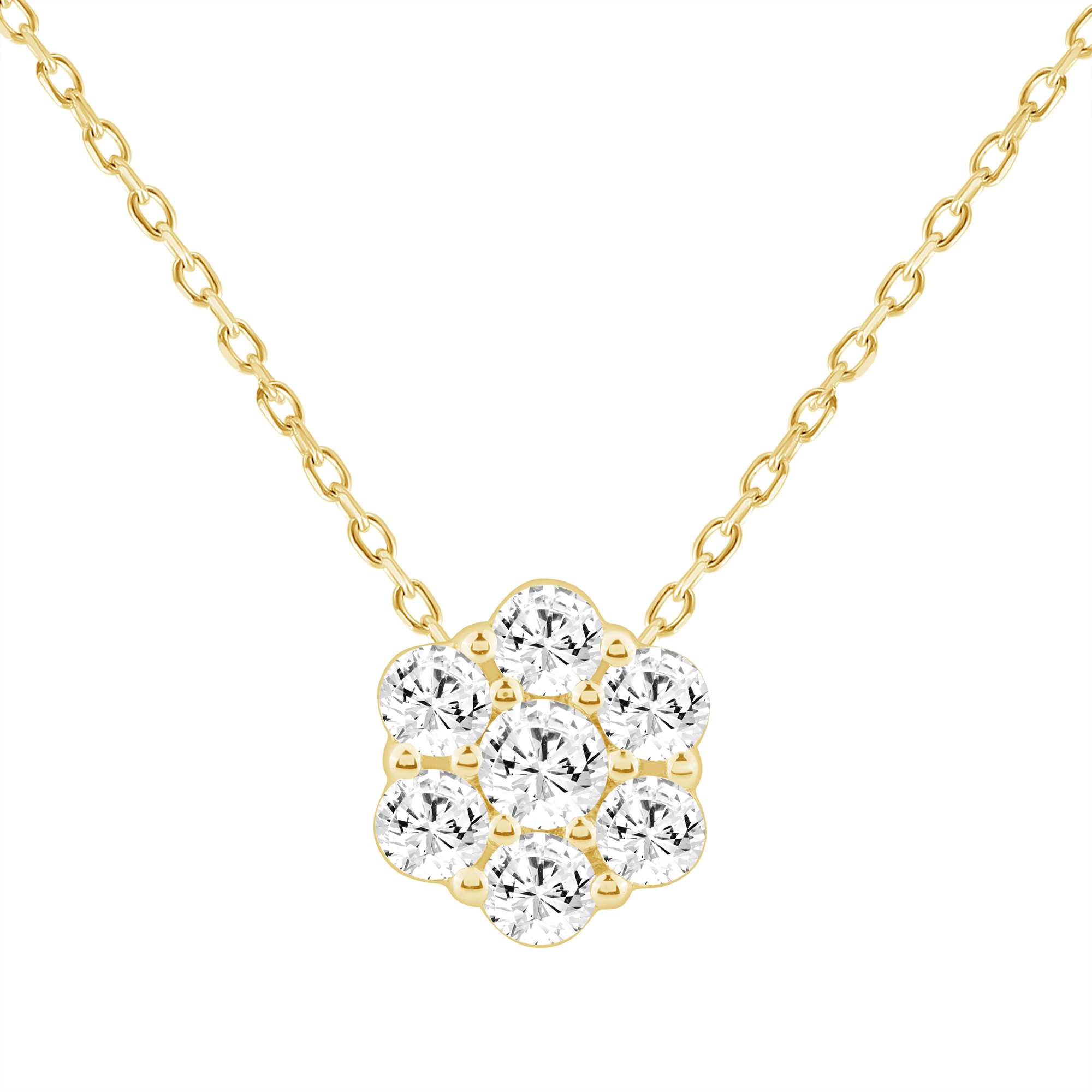 LADIES PENDANT WITH CHAIN 0.50CT ROUND DIAMOND 14K YELLOW GOLD 1 LADIES PENDANT WITH CHAIN 0.50CT ROUND DIAMOND 14K YELLOW GOLD - Image 1