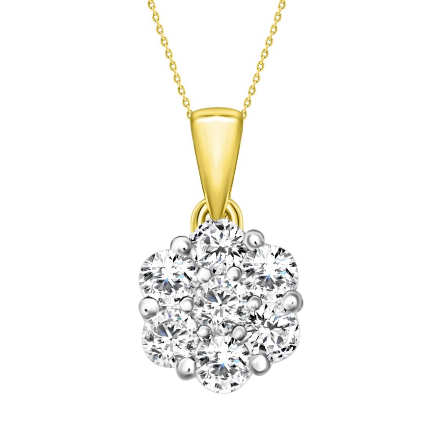 LADIES PENDANT WITH CHAIN 1.00CT ROUND DIAMOND 14K YELLOW GOLD 1 LADIES PENDANT WITH CHAIN 1.00CT ROUND DIAMOND 14K YELLOW GOLD - Image 1