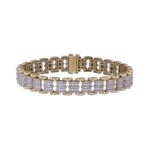 MEN'S BRACELET 2.50CT ROUND DIAMOND 10K YELLOW GOLD