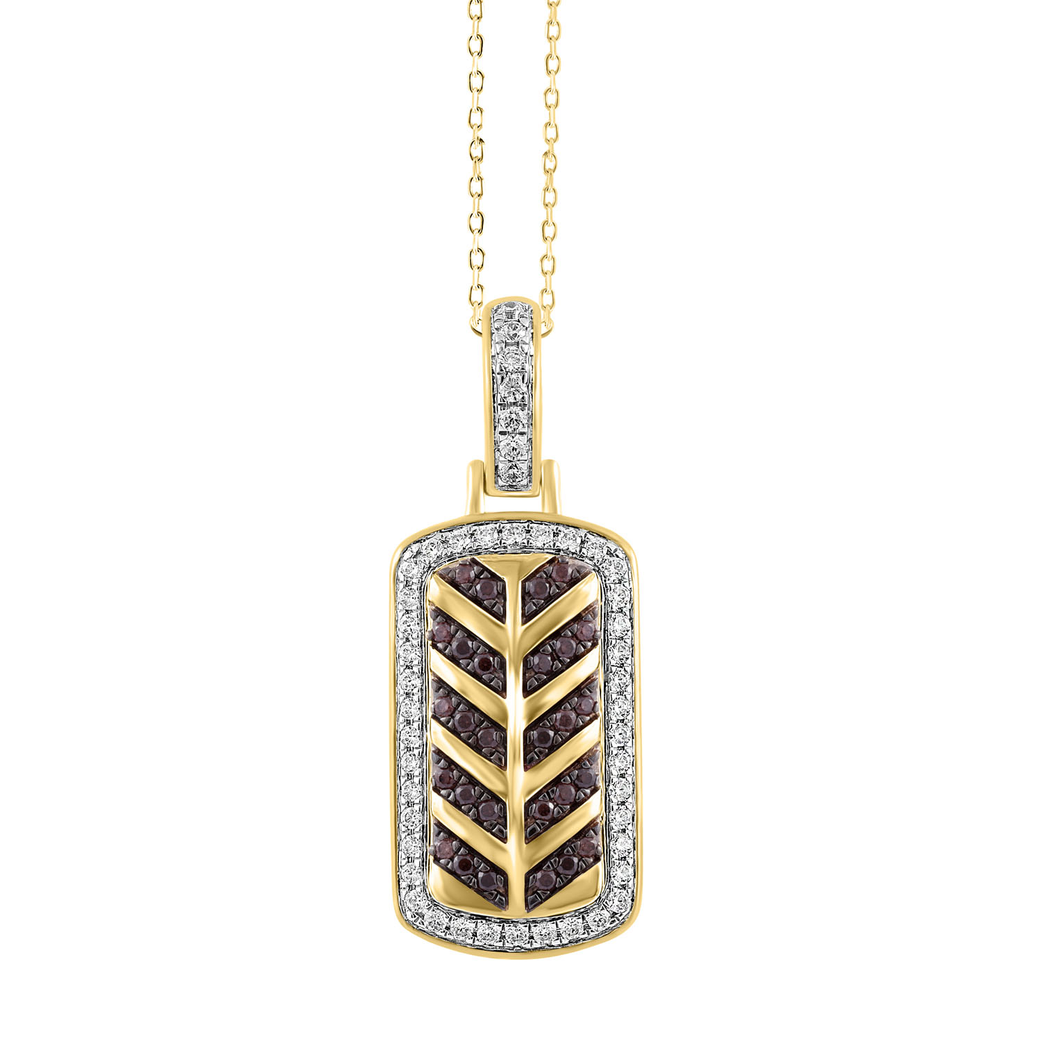 MEN'S CHARM PENDANT 0.75CT ROUND DIAMOND 10K YELLOW GOLD 1 MEN'S CHARM PENDANT 0.75CT ROUND DIAMOND 10K YELLOW GOLD - Image 1