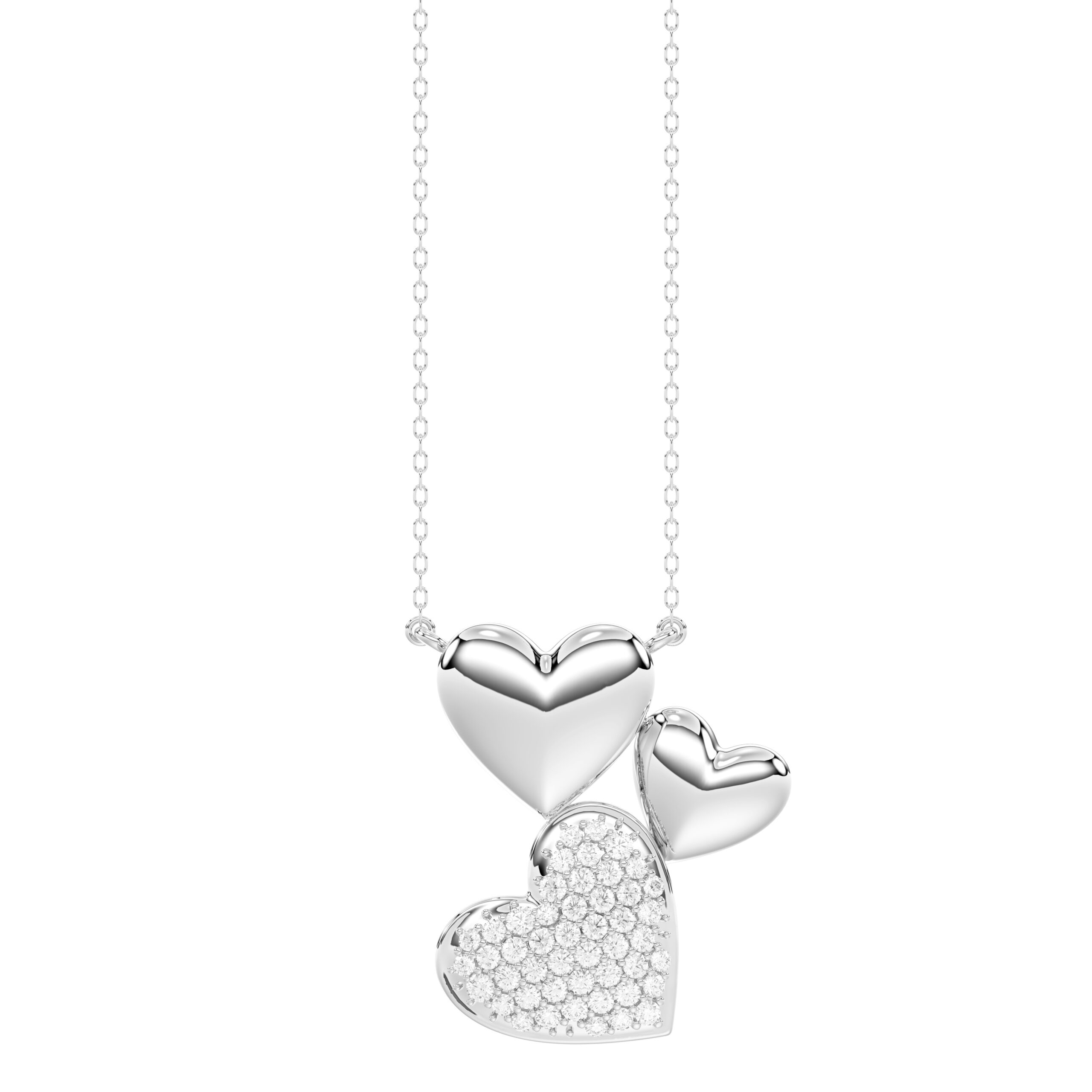 LADIES NECKLACE 0.13CT ROUND DIAMOND 14K WHITE GOLD 1 LADIES NECKLACE 0.13CT ROUND DIAMOND 14K WHITE GOLD - Image 1