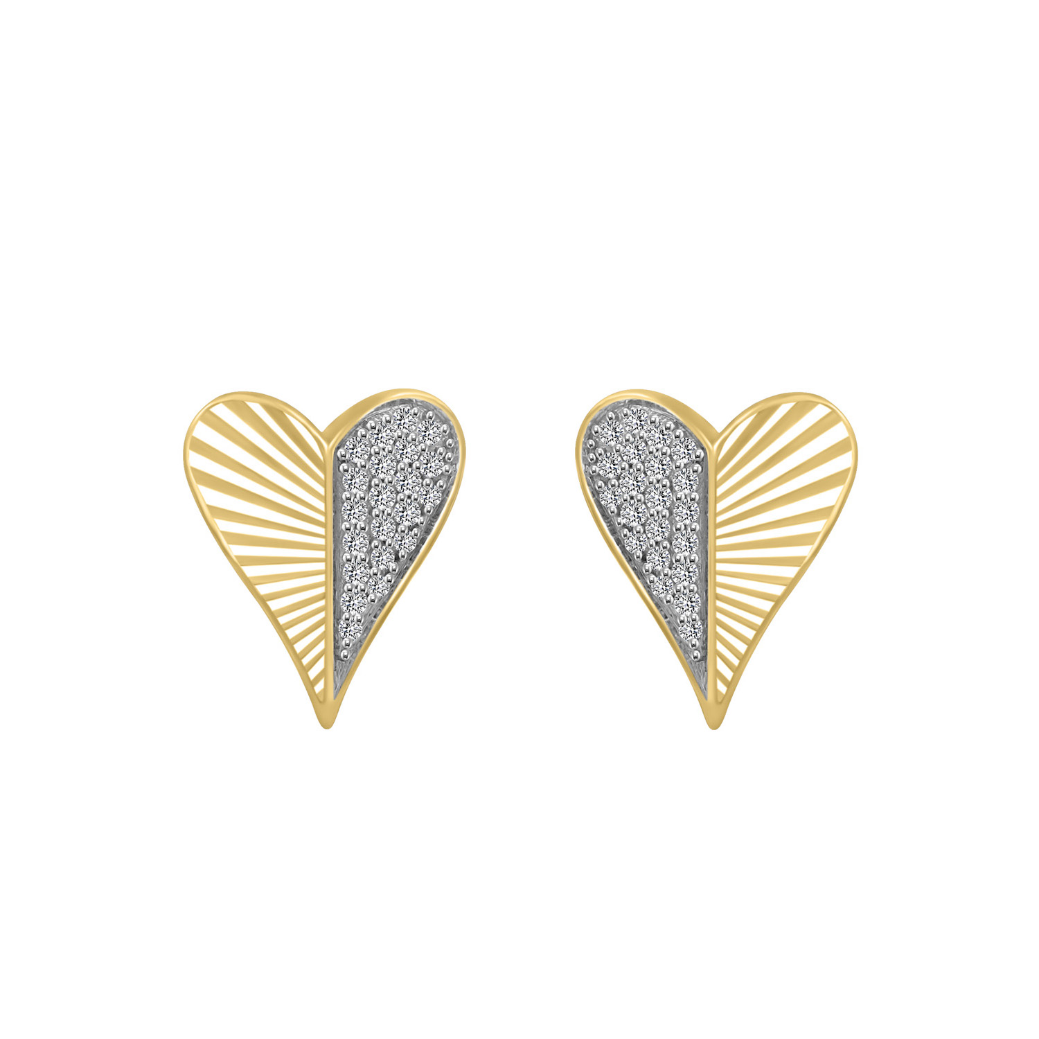 LADIES EARRINGS 0.13CT ROUND DIAMOND 10K YELLOW GOLD 1 LADIES EARRINGS 0.13CT ROUND DIAMOND 10K YELLOW GOLD - Image 1