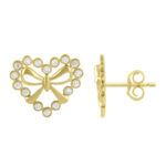LADIES EARRINGS 0.25CT ROUND DIAMOND 10K YELLOW GOLD - Image 2