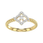 10K Yellow Gold Ladies Diamond Ring Featuring 0.15 Ct Round Diamonds. Stylish Fine Jewelry Piece Perfect For Daily Wear And Gifting.