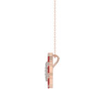 Elegant 14K Rose Gold Ladies Pendant Featuring Ruby And Diamond Accents With Round And Baguette Cut 0.50 Ct. Includes Chain For A Complete Look. - Image 2