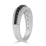 LADIES BAND 1.00CT ROUND/BLACK ROUND DIAMOND 14K WHITE GOLD - Image 2