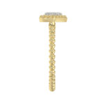 Ladies Halo Ring 0.10Ct Heart Shape Round Diamond 10K Yellow Gold - Image 4