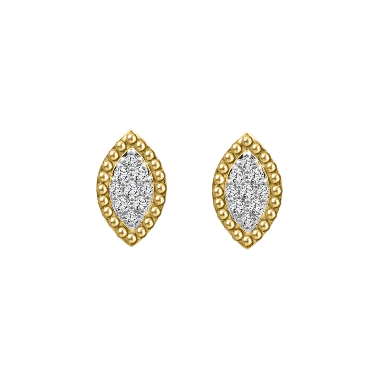 10K Yellow Gold 0.20CT Diamond Halo Fashion Earrings Round Diamond Women�S Earrings 1 10K Yellow Gold 0.20CT Diamond Halo Fashion Earrings Round Diamond Women�S Earrings - Image 1