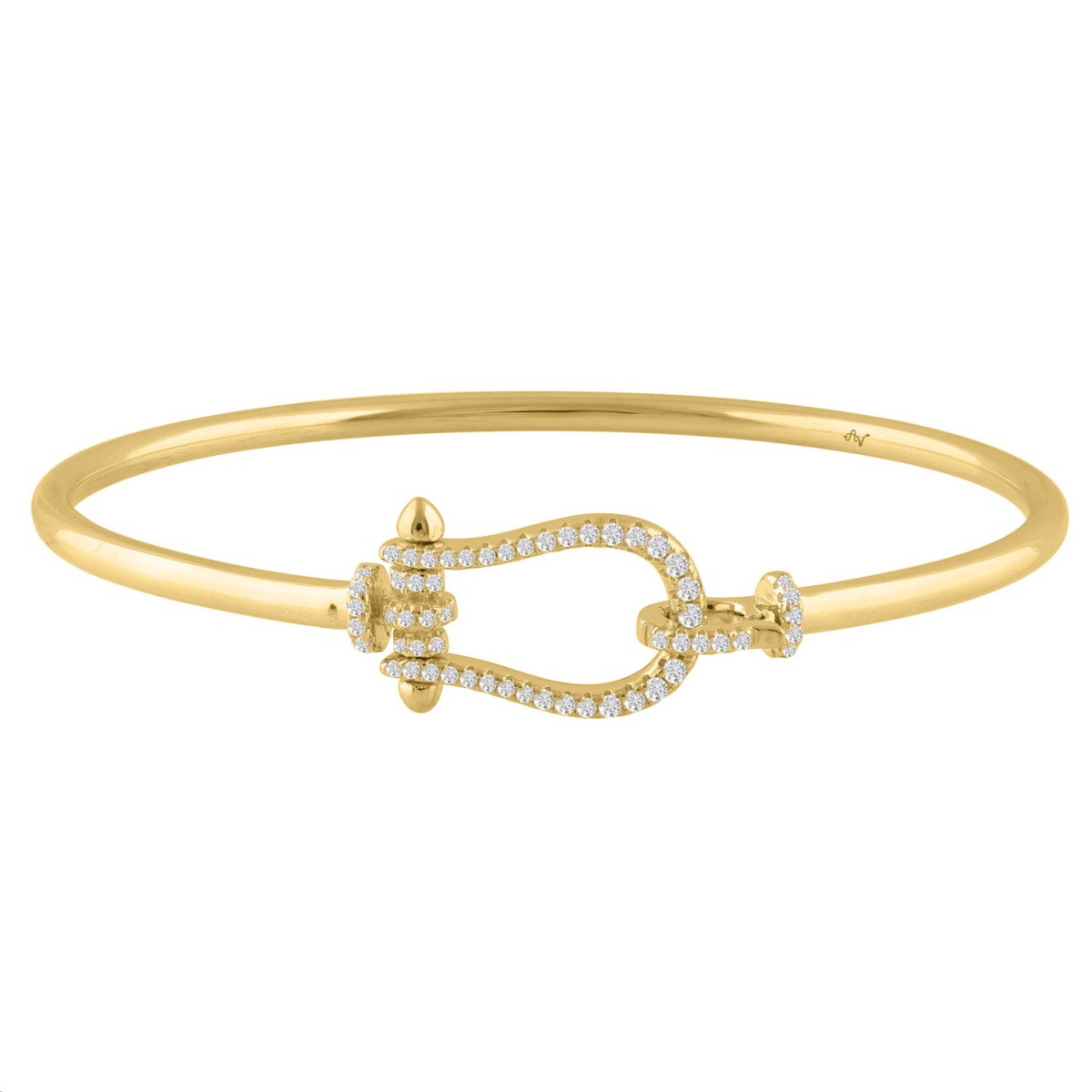 Elegant 14K Yellow Gold 0.40CT Round Diamond Fashion Bangle For Women 1 Elegant 14K Yellow Gold 0.40CT Round Diamond Fashion Bangle For Women - Image 1