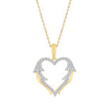 10K YELLOW GOLD LADIES PENDANT INCLUDES WITH CHAIN 0.20CT ROUND NATURAL DIAMOND