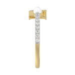 Women�S 10K Yellow Gold Letter �N� Diamond & Pearl Ring 0.10Ct Round Diamond Fine Jewelry - Image 3