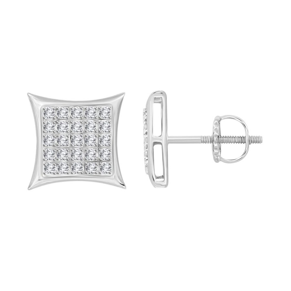 0.15Ct Round Diamond Kite Design Yuva Earrings Elegant Sterling Silver Fashion Diamond Earrings 1 0.15Ct Round Diamond Kite Design Yuva Earrings Elegant Sterling Silver Fashion Diamond Earrings - Image 1