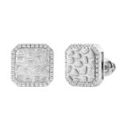 0.16 Ct Round Diamond Halo Earrings For Women Sterling Silver Stylish Jewelry Gift - Image 3