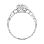 Women’S Sterling Silver 0.12Ct Round Diamond Heart Promise Ring Cluster Design Romantic Ladies Ring - Image 2