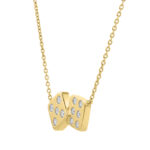 Classic 10K Yellow Gold Diamond Necklace For Ladies 0.16Ct Round Cut Diamonds - Image 3