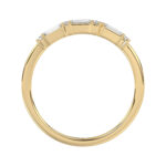 Ladies 10K Yellow Gold Diamond Ring 0.16 Ct Round & Baguette Diamond Jewelry - Image 2
